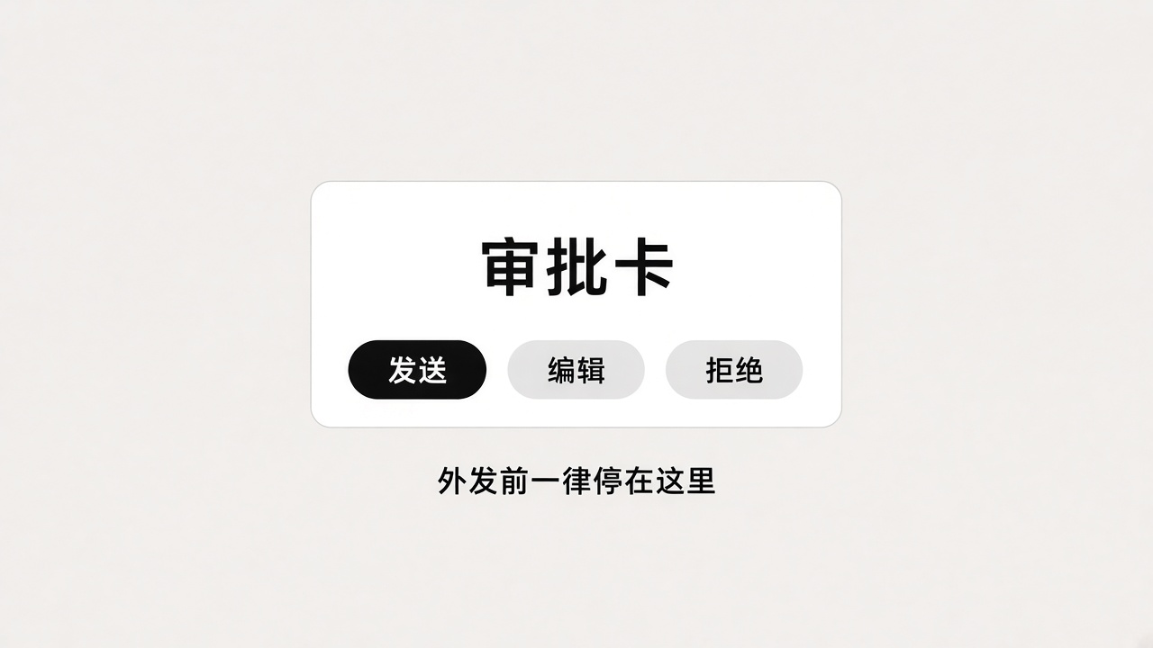 审批卡三选择与过期门槛：Allow once / Always allow / Deny